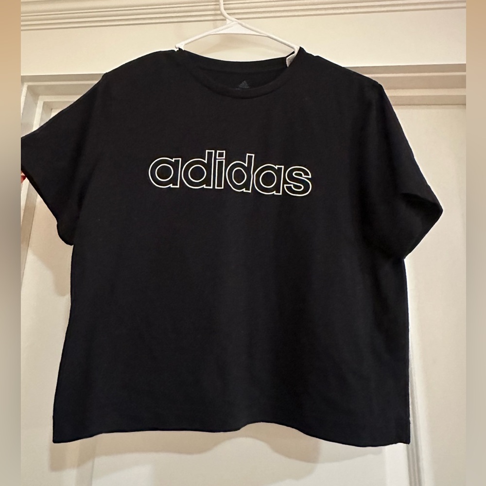 Adidas Black Tee with Bold Logo - Picture 1 of 3